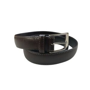 Cole Haan Women’s Men’s Belt Leather England Silver Tone Buckle Brown Size 32